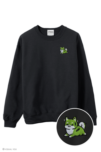 Chubby Tubby Zombie Shiba Inu Embroidered Sweatshirt