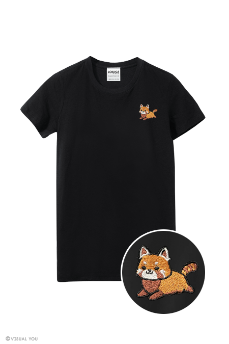 Chubby Tubby Red Panda Embroidered T-Shirt
