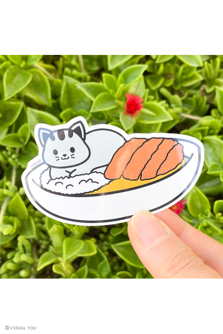 Catsu Curry Kitty Cat Vinyl Sticker