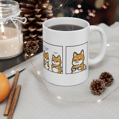 Shiba Inu Buddies Pizza Comic Mug 11oz