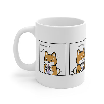 Shiba Inu Buddies Boba Comic Mug 11oz