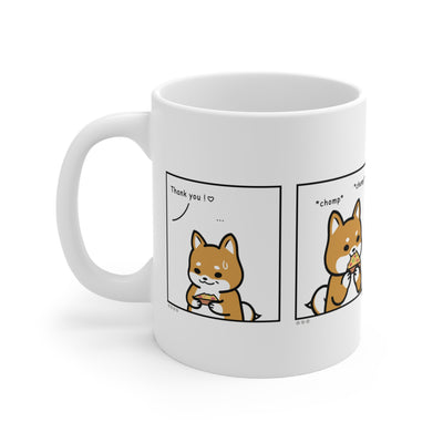 Shiba Inu Buddies Pizza Comic Mug 11oz