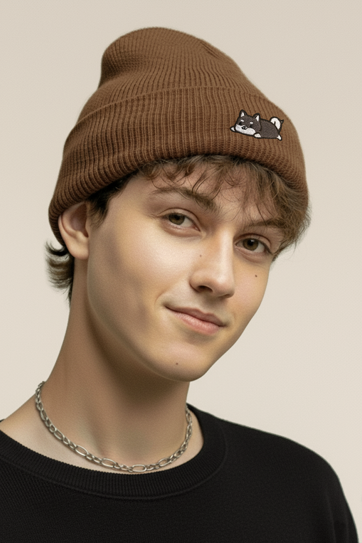 Echo Icon Cuffed Beanie - Black Shiba Inu