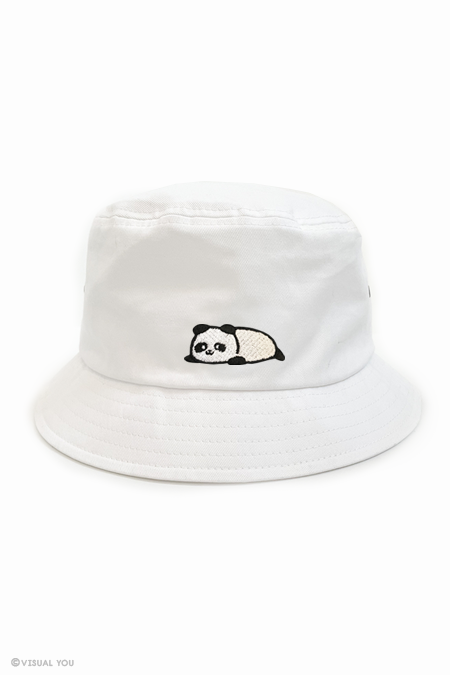 Relaxing Panda Eyelet Bucket Hat