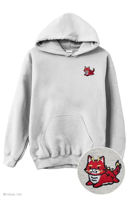 Chubby Tubby Red Dragon Embroidered Hoodie