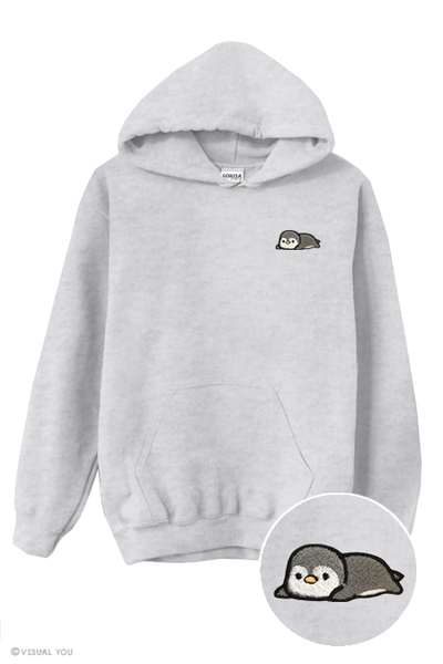 Relaxing Penguin Embroidered Hoodie
