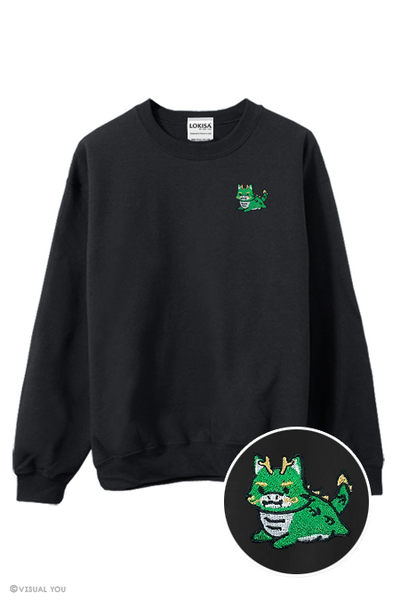 Chubby Tubby Jade Dragon Embroidered Sweatshirt