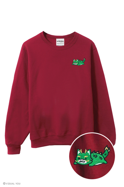 Relaxing Jade Dragon Embroidered Sweatshirt