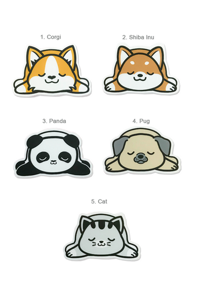Snoozing Corgi , Shiba , Husky, Pug, Panda , Kitty Vinyl Sticker