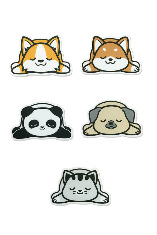 Snoozing Corgi , Shiba , Husky, Pug, Panda , Kitty Vinyl Sticker