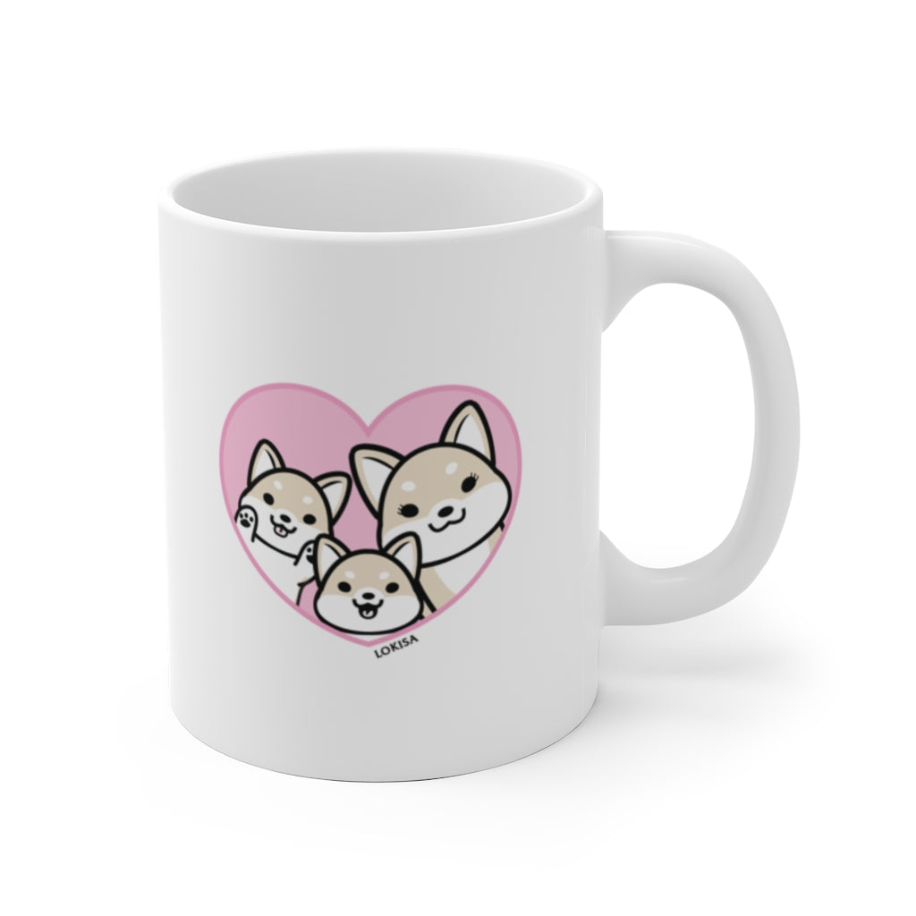 Best Mom forever White Shiba Inu Mug (2x Puppies)