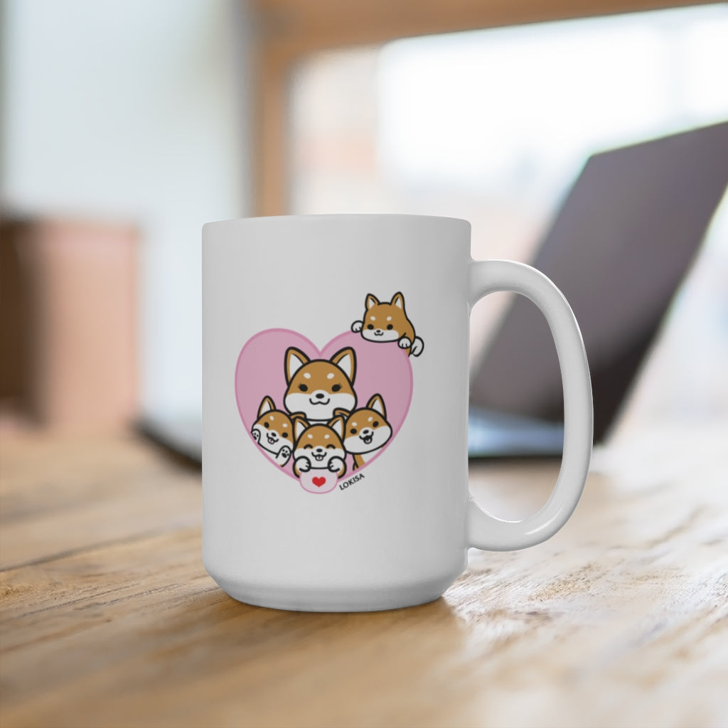 Best Mom forever Red Shiba Inu Mug (4x Puppies)
