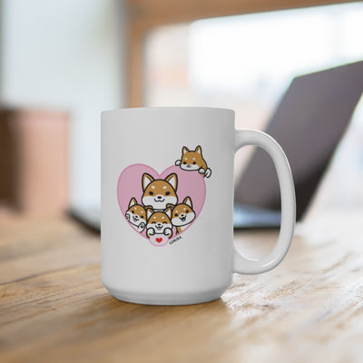 Best Mom forever Red Shiba Inu Mug (4x Puppies)