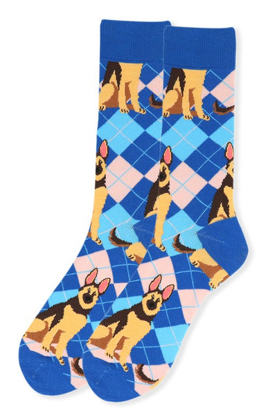 Men's Fun German Shepherd Dog Crew Socks