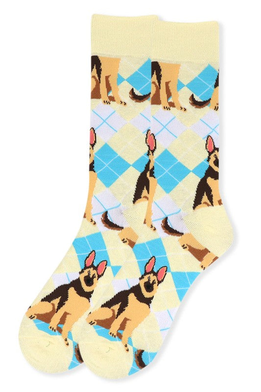 Men's Fun German Shepherd Dog Crew Socks