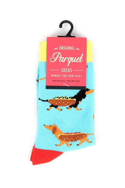 Women's Fun Dachshund Wiener Dog Crew Socks