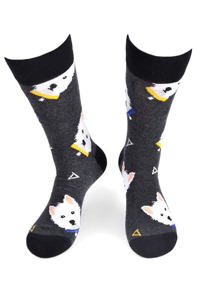 Men's Fun West Highland White Terrier Westie Dog Crew Socks