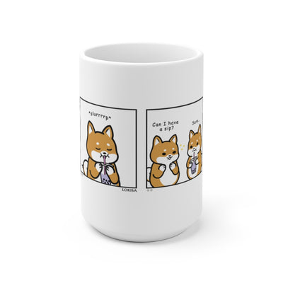 Shiba Inu Buddies Boba Comic Mug