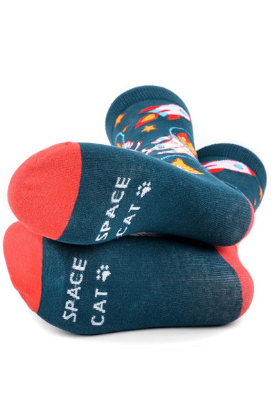 Men's Fun Space Cats Crew Socks