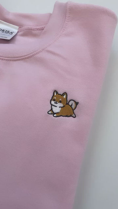Chubby Tubby Red Shiba Inu Embroidered Sweatshirt