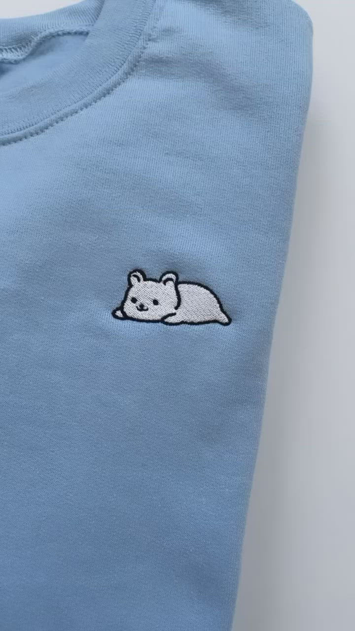 Relaxing Ice Bear Embroidered Sweatshirt