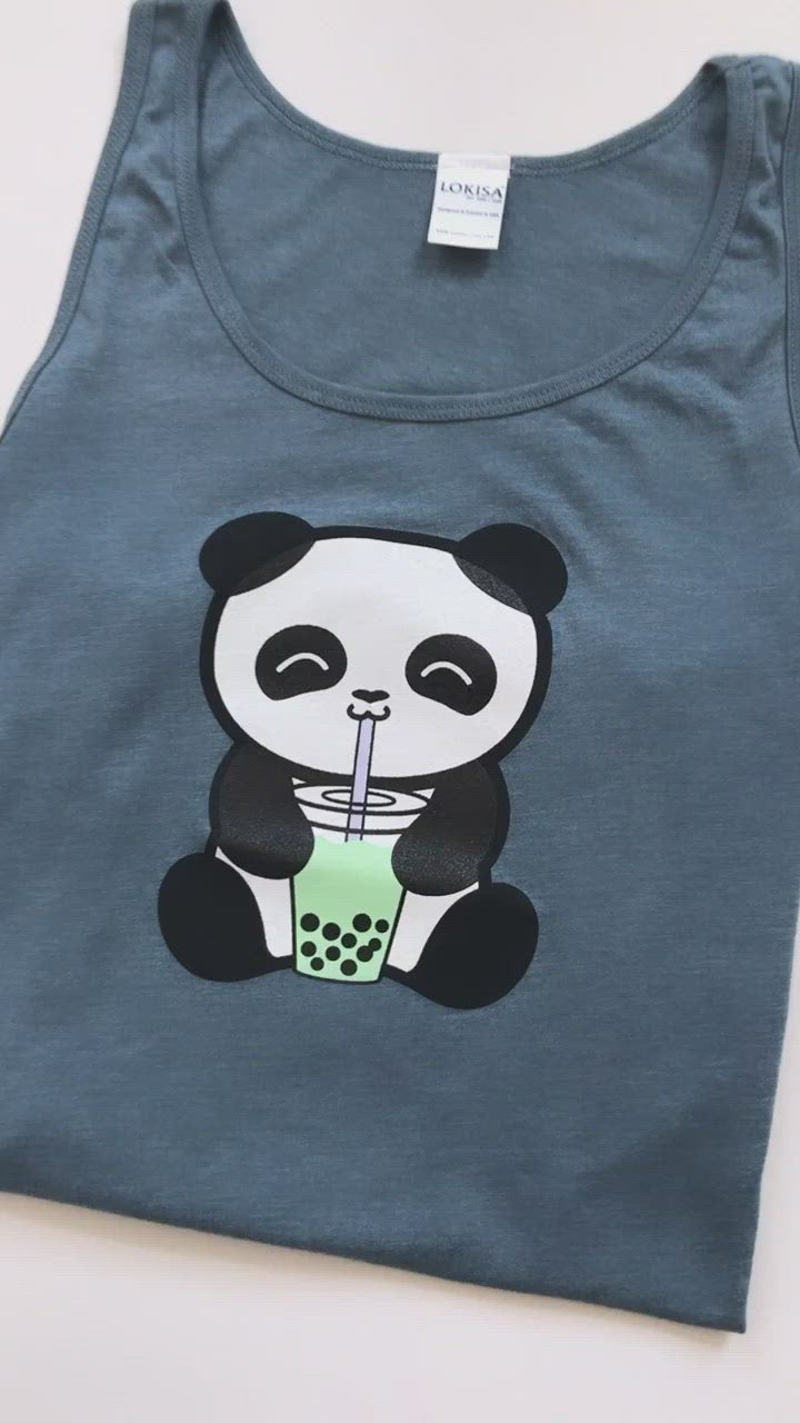 Bubble Tea Boba Panda Tank Top