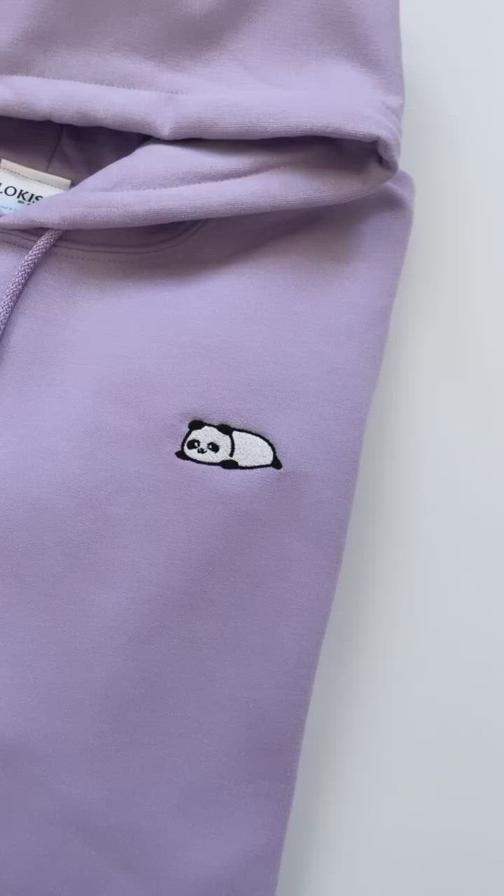 Relaxing Panda Embroidered Hoodie