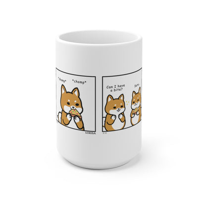 Shiba Inu Buddies Pizza Comic Mug