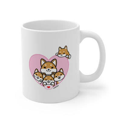 Best Mom forever Red Shiba Inu Mug (4x Puppies)