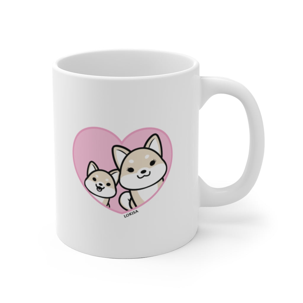Best Mom forever White Shiba Inu Mug (1x Puppy)