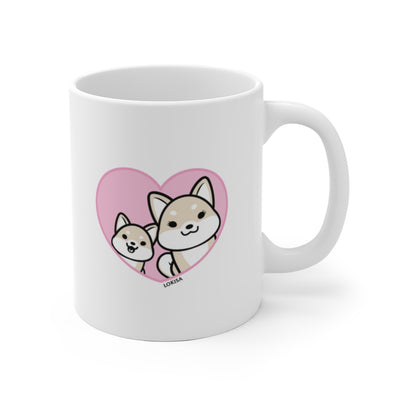 Best Mom forever White Shiba Inu Mug (1x Puppy)