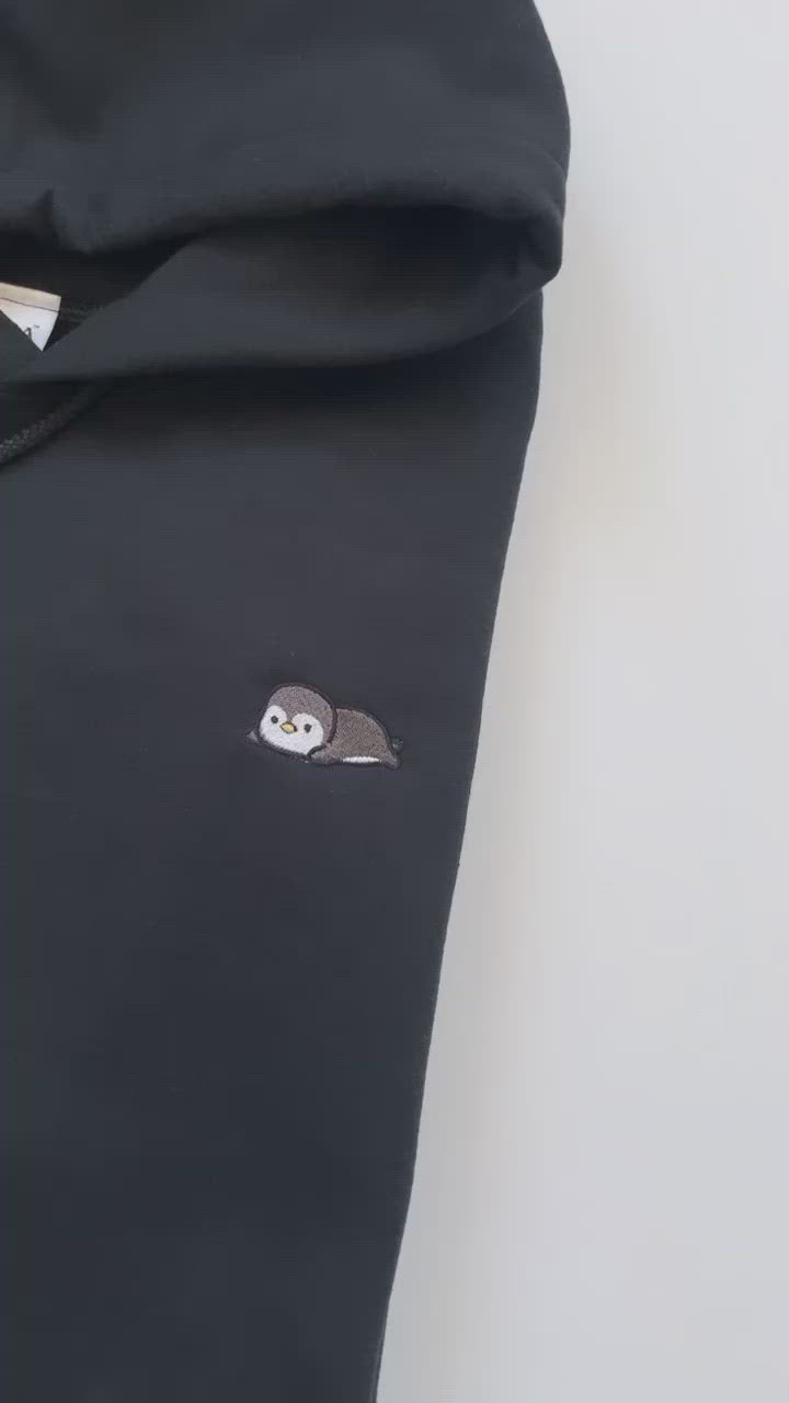 Relaxing Penguin Embroidered Hoodie