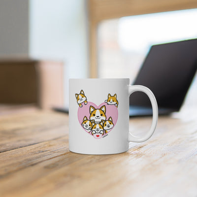 Best Mom forever Tan Corgi Mug (5x Puppies)