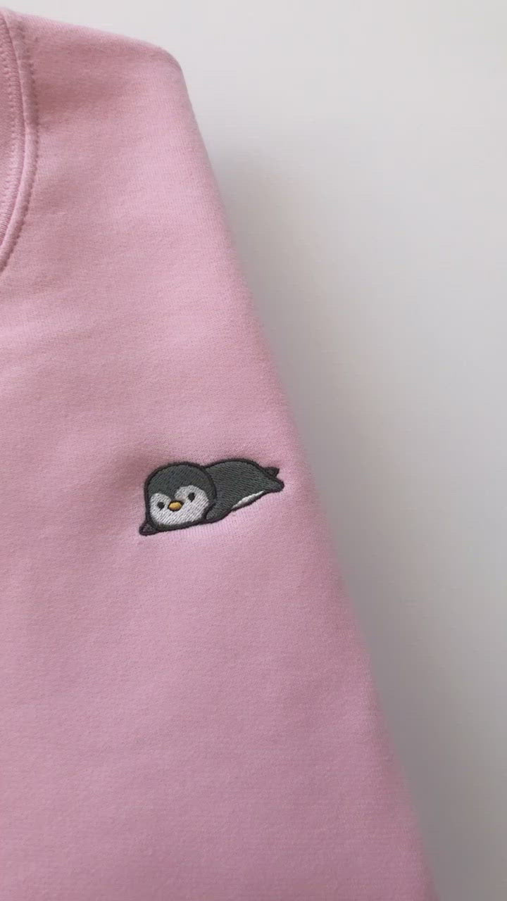 Relaxing Penguin Embroidered Sweatshirt