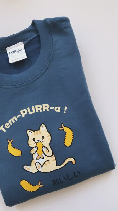 Tem-PURR-a Tempura Kitty Cat Sweatshirt