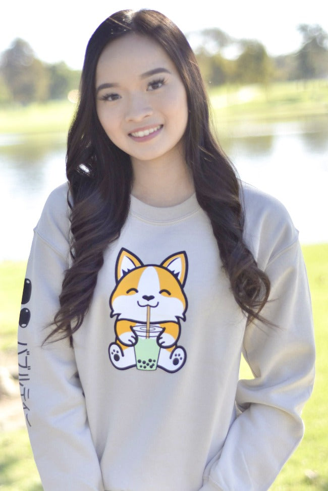 Bubble Tea Boba Corgi Sweatshirt