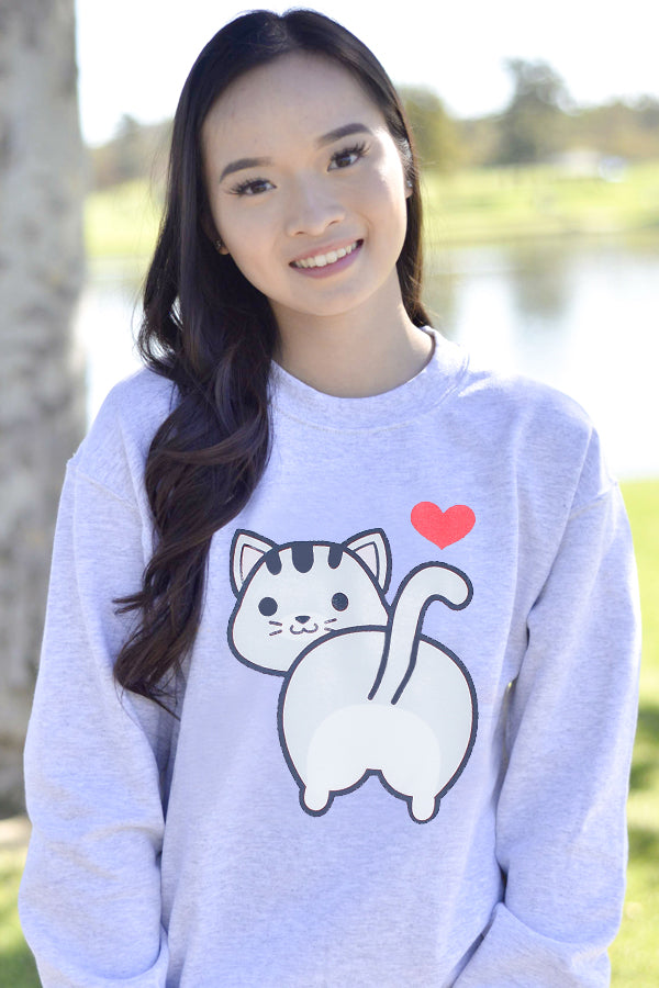 I love Tabby Cat Butt Sweatshirt