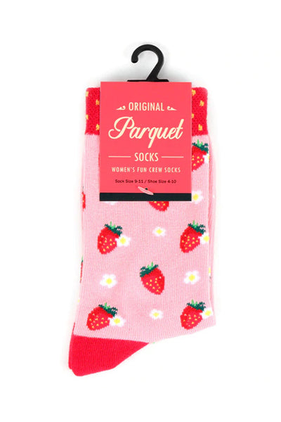 Women's Fun Cute Strawberry Crew Socks