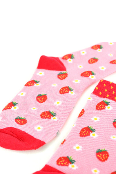 Women's Fun Cute Strawberry Crew Socks