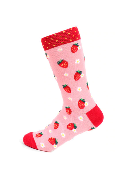 Women's Fun Cute Strawberry Crew Socks