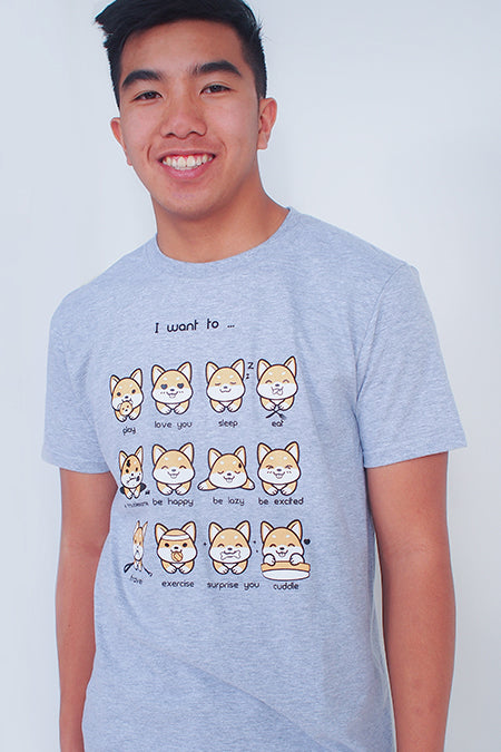 I want to... Shiba Inu Emoticon T-Shirt