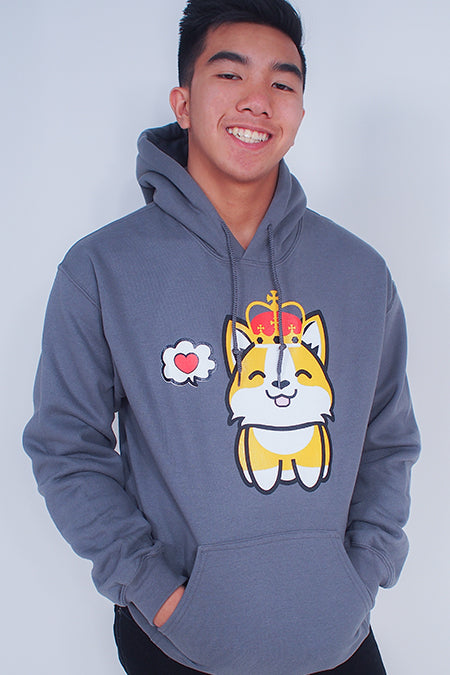 Corgi King in Love Hoodie