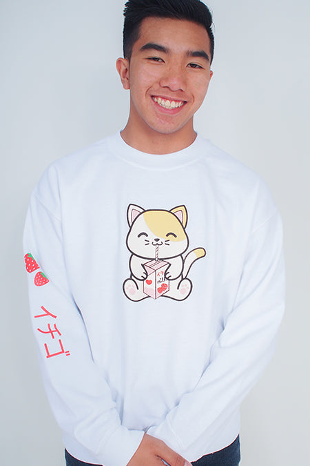 Strawberry Milk Box Kitty Sweatshirt