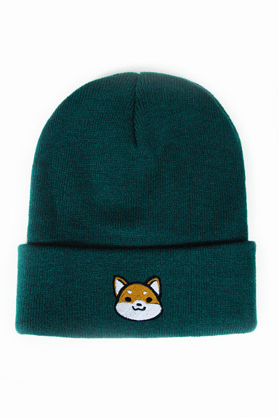 Shiba Inu Head Cuffed Beanie