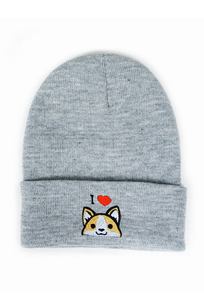 I Love Corgi Cuffed Beanie