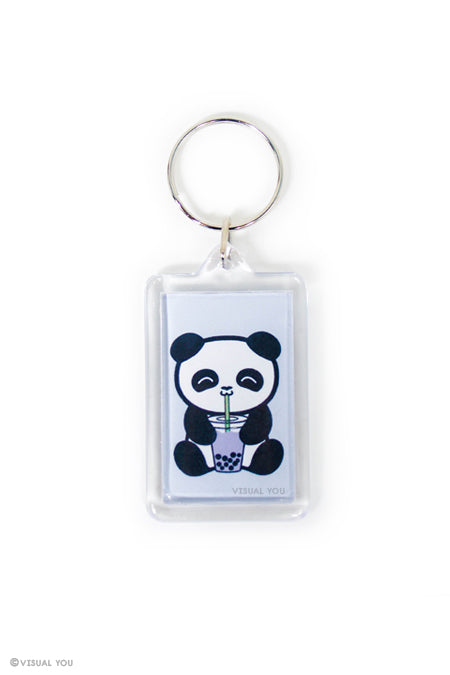 Bubble Tea Boba Panda Keychain