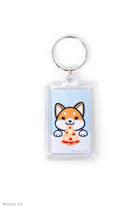 Shiba Inu Pizza Keychain