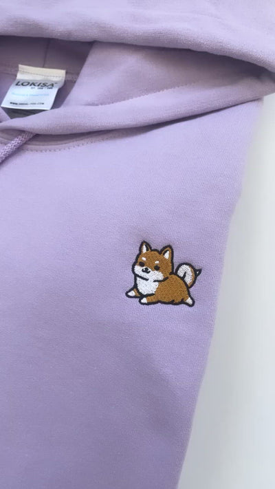 Chubby Tubby Red Shiba Inu Embroidered Hoodie