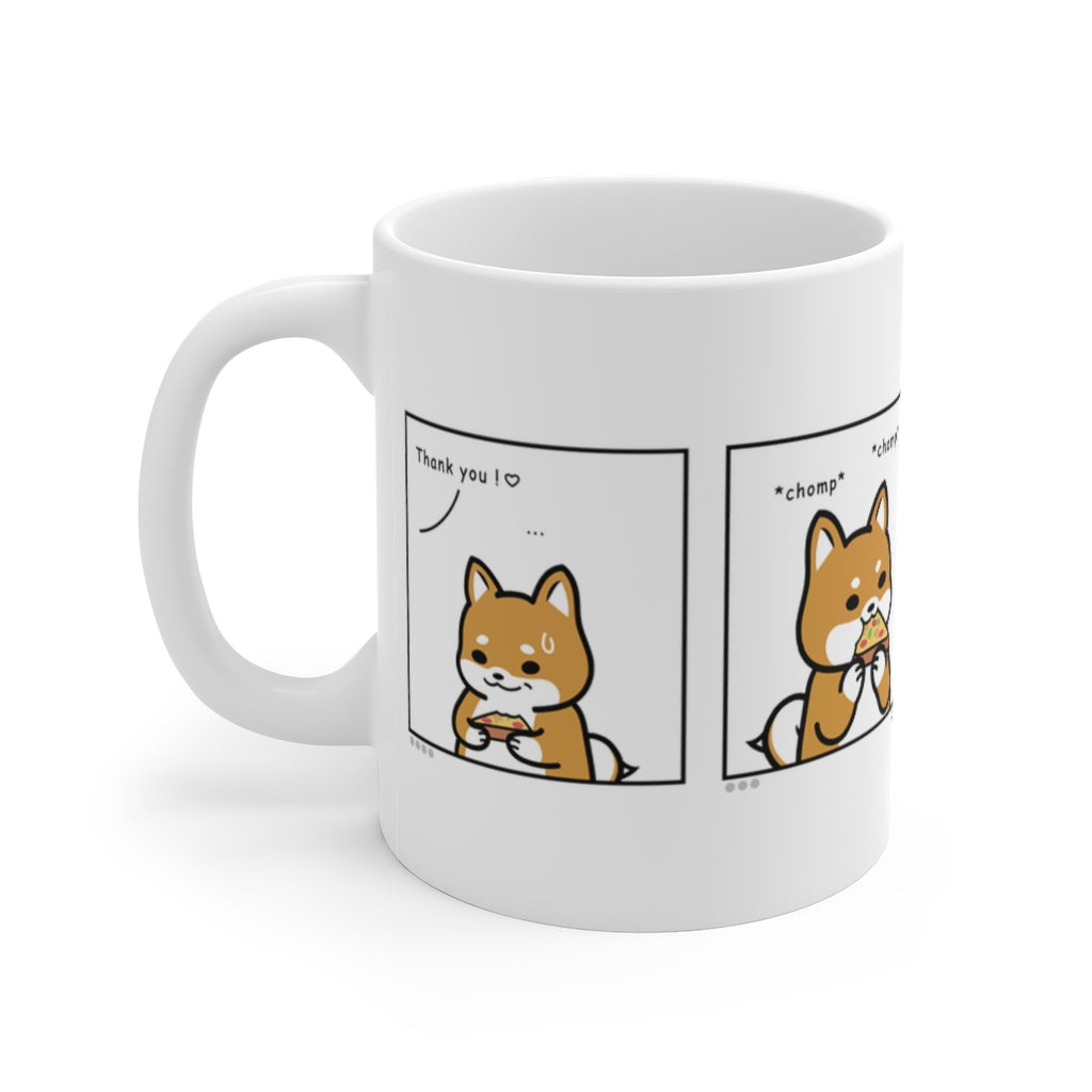 Shiba Inu Buddies Pizza Comic Mug