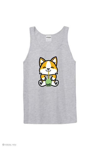 Bubble Tea Boba Corgi Tank Top